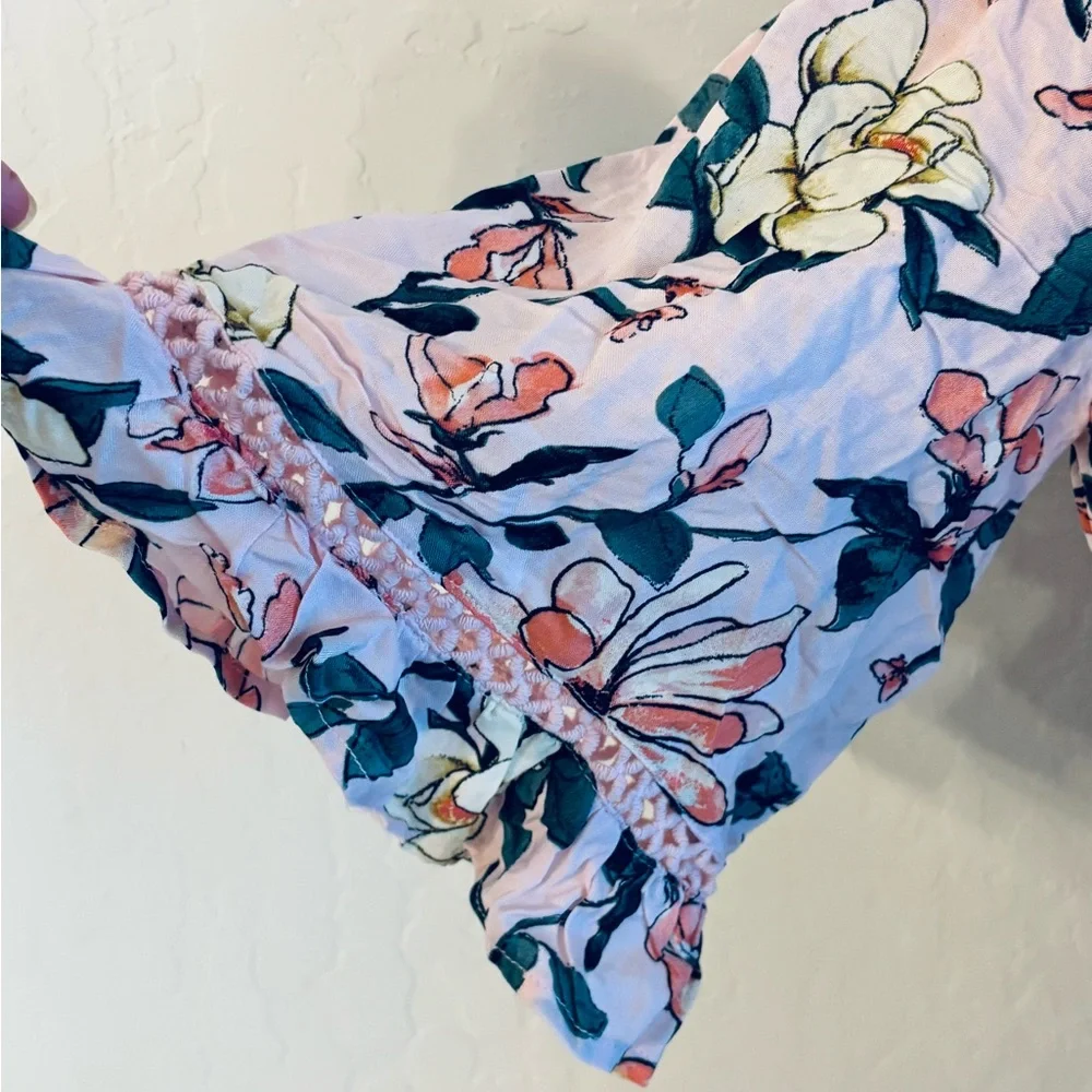 Lulu’s Hello Darling Floral Off-Shoulder Mini Dress Pale Pink, Size XL, NWT - Picture 5 of 12